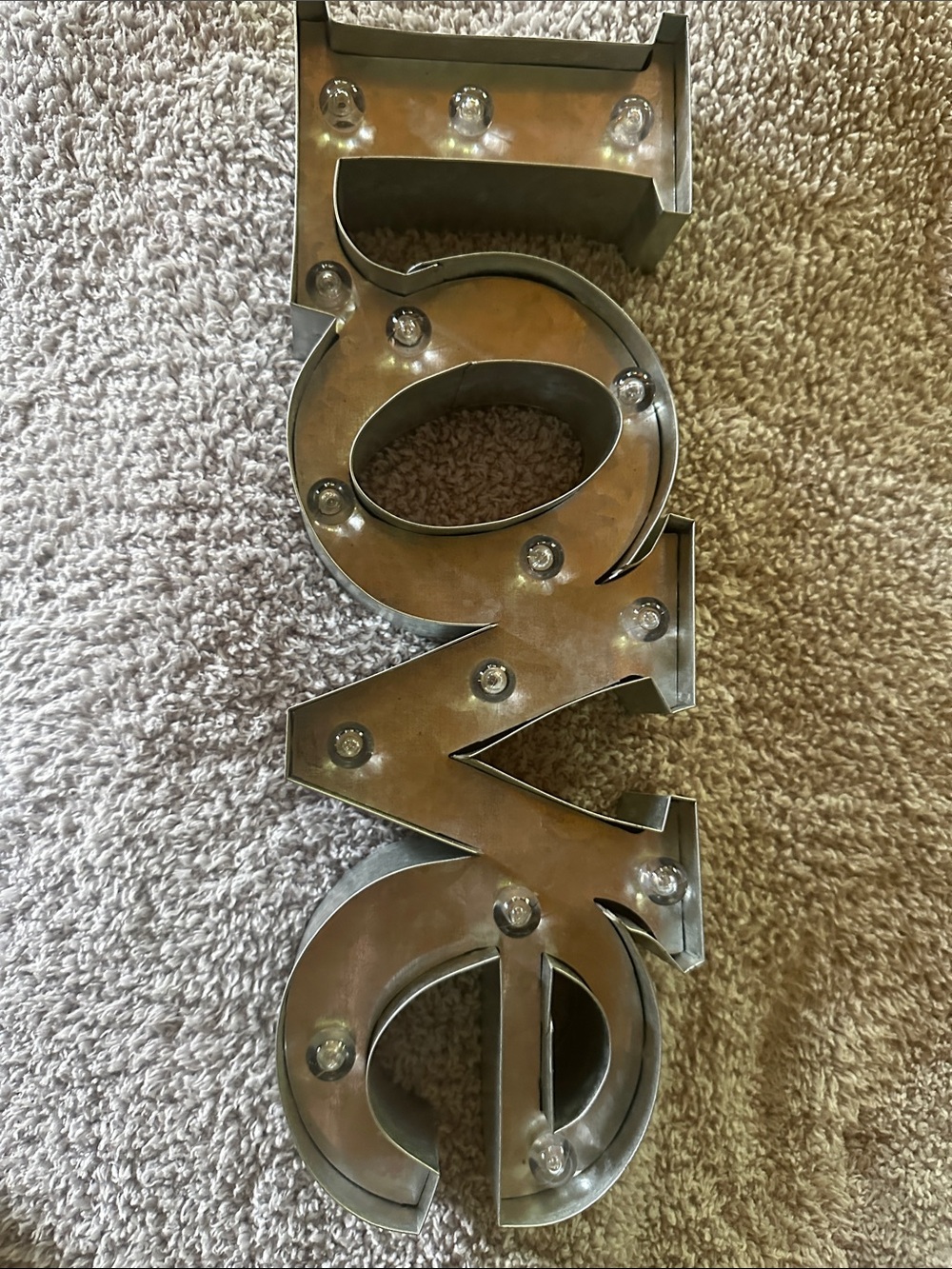Metallic Silver 'LOVE' Marquee Wall Decor with Bulb Accents